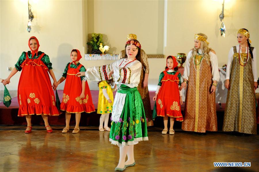 SYRIA-DAMASCUS-RUSSIA-FOLKLORE-PERFORMANCE