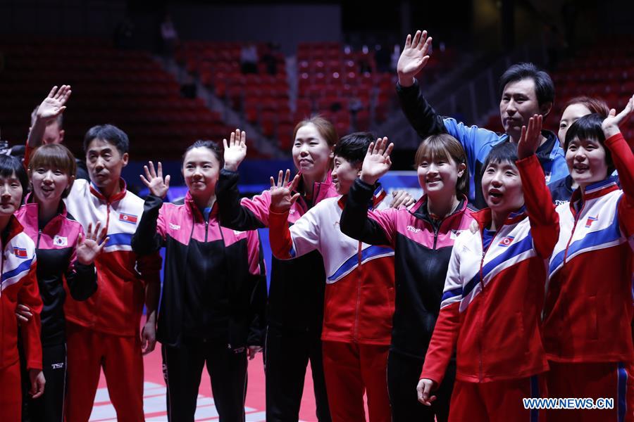 (SP)SWEDEN-HALMSTAD-ITTF WORLD TEAM CHAMPIONSHIPS 2018-SEMIFINAL-DPRK AND SOUTH KOREA