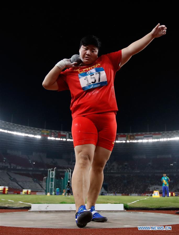 (SP)INDONESIA-JAKARTA-ASIAN GAMES-ATHLETICS-WOMEN'S SHOT PUT