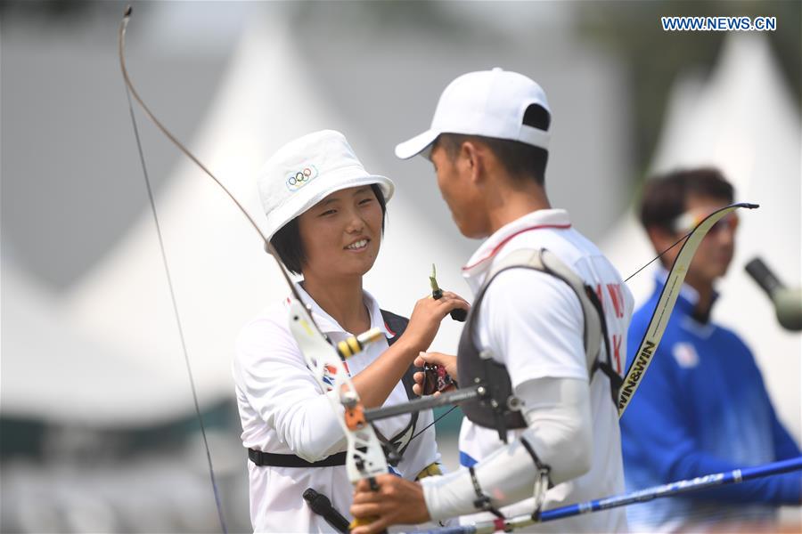 (SP)INDONESIA-JAKARTA-ASIAN GAMES-ARCHERY-RESERVE MIXED TEAM