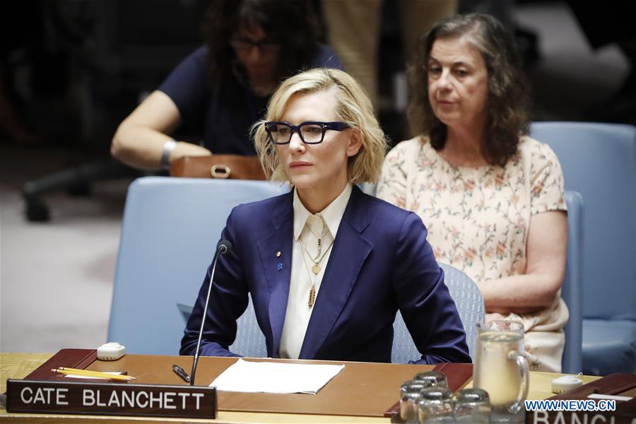 UN-SECURITY COUNCIL-MYANMAR-ROHINGYA CRISIS-CATE BLANCHETT