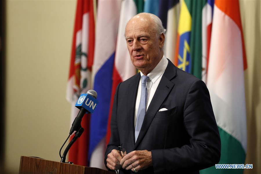 UN-SECURITY COUNCIL-SYRIA-STAFFAN DE MISTURA-PRESS ENCOUNTER