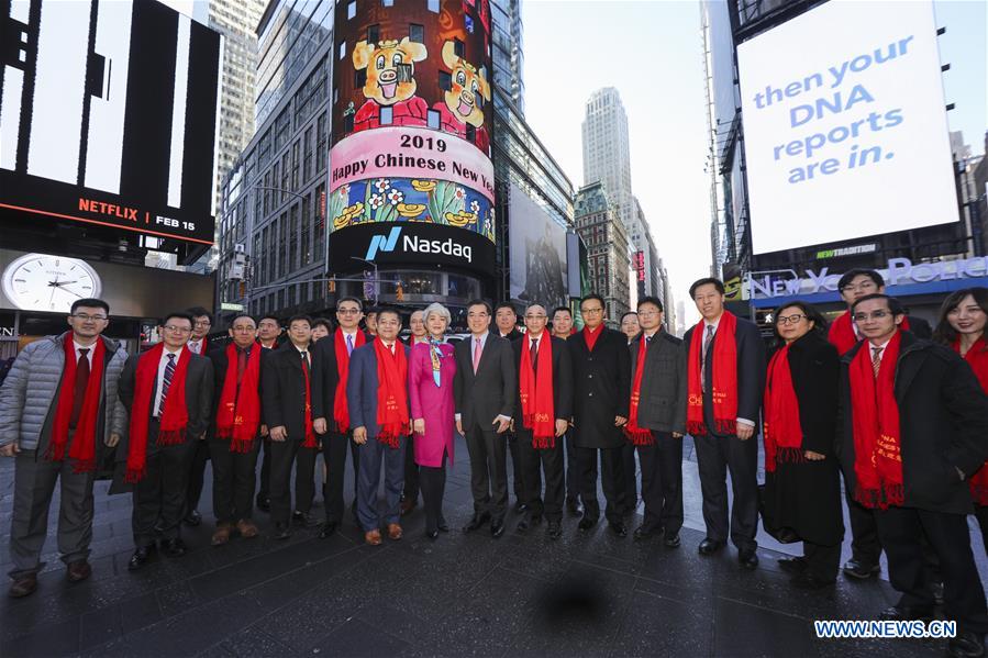 U.S.-NEW YORK-NASDAQ-CHINESE NEW YEAR-BELL RINGNING