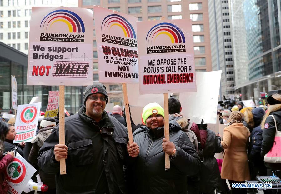 U.S.-CHICAGO-TRUMP-NATIONAL EMERGENCY DECLARATION-PROTEST