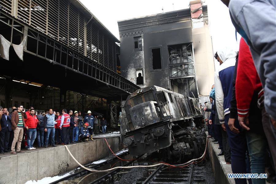 EGYPT-CAIRO-TRAIN STATION-FIRE