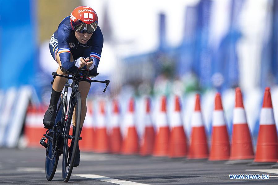 (SP)CHINA-WUHAN-7TH MILITARY WORLD GAMES-CYCLING ROAD-INDIVIDUAL TIME TRIAL WOMEN-FINAL