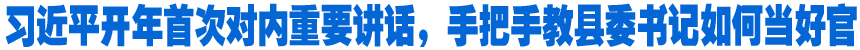 习近平开年首次对内重要讲话，手把手教县委书记如何当好官