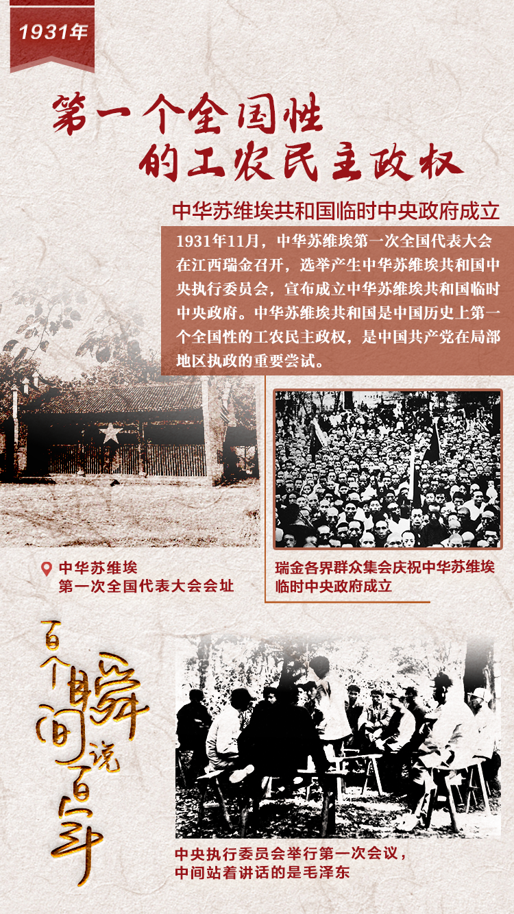 1931，第一个全国性的工农民主政权