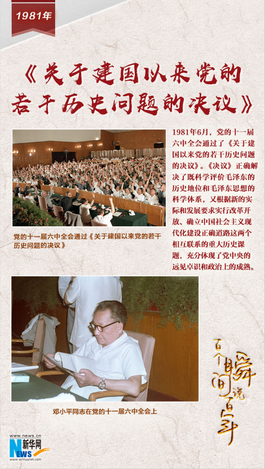 1981，《关于建国以来党的若干历史问题的决议》